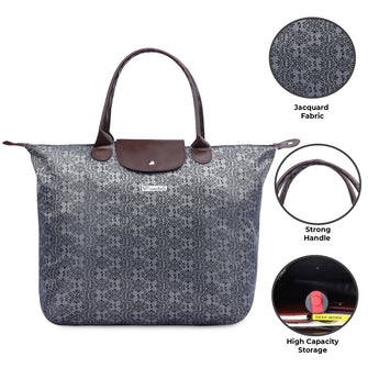 NFI essentials Jacquard Convertible Long Shopping Bag Foldable Shopping Handbag Travel Bag Women Shoulder Waterproof Carry Bag - AYAHA ENTERPRISES PRIVATE LIMITED