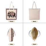NFI essentials Canvas Elephant Printed Shopping Bag, Foldable Shopping Handbag - AYAHA ENTERPRISES PRIVATE LIMITED