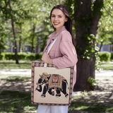 NFI essentials Canvas Elephant Printed Shopping Bag, Foldable Shopping Handbag - AYAHA ENTERPRISES PRIVATE LIMITED