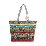NFI essentials Canvas Printed Tote Bag for Women with Zipper, Casual Handbag - AYAHA ENTERPRISES PRIVATE LIMITED