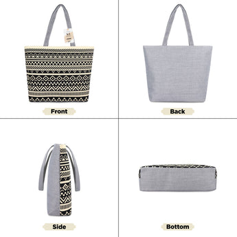 NFI essentials Polyester Printed Pack of 2 Tote Bag for Women,Casual  Shopping Handbag, Tote Grocery Portable Bag Eco-friendly Hobo Bag, Travel - AYAHA ENTERPRISES PRIVATE LIMITED