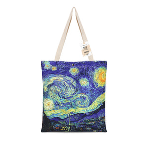 NFI essentials Canvas Printed Tote Bag for Women with Tich Button, Casual Handbag