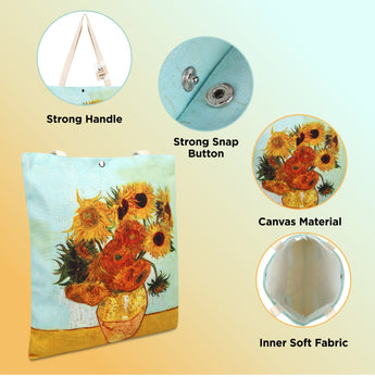NFI essentials Canvas Printed  Pack of 2  Tote Bag for Women with Tich Button, Casual Handbag Shopping, Tote Grocery Portable Bag Eco-friendly Hobo Bag, Travel. - AYAHA ENTERPRISES PRIVATE LIMITED