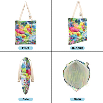 NFI essentials Canvas Printed Tote Bag for Women with Tich Button, Casual Handbag - AYAHA ENTERPRISES PRIVATE LIMITED