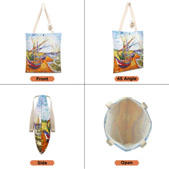NFI essentials Canvas Printed Tote Bag for Women with Tich Button, Casual Handbag - AYAHA ENTERPRISES PRIVATE LIMITED