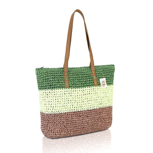 NFI essentials Knitted Straw Wicker Bags for Women & Girls Braided Woven Design Handmade Crafted Handbags Summer Beach Traditional Hobo Bag Tote Best Gift for Ladies