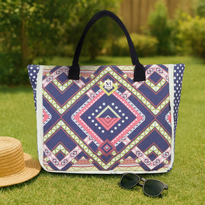 NFI essentials Aesthetic Printed Canvas HandBags for Women & Girls Hobo Bag, Tote Shopping Shoulder Totes Grocery Bags for Travel Stylish Ladies Multipurpose Purse