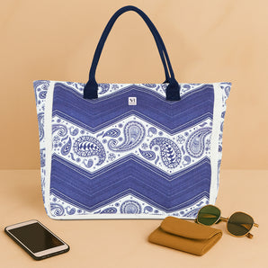 NFI essentials Aesthetic Printed Canvas HandBags for Women & Girls Hobo Bag, Tote Shopping Shoulder Totes Grocery Bags for Travel Stylish Ladies Multipurpose Purse