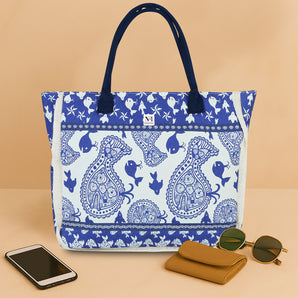 NFI essentials Aesthetic Printed Canvas HandBags for Women & Girls Hobo Bag, Tote Shopping Shoulder Totes Grocery Bags for Travel Stylish Ladies Multipurpose Purse