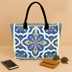 NFI essentials Aesthetic Printed Canvas HandBags for Women & Girls Hobo Bag, Tote Shopping Shoulder Totes Grocery Bags for Travel Stylish Ladies Multipurpose Purse