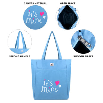 NFI essentials Polyester Printed Tote Bag for Women with Zipper, Casual Handbag Shopping - AYAHA ENTERPRISES PRIVATE LIMITED
