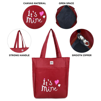 NFI essentials Polyester Printed Tote Bag for Women with Zipper, Casual Handbag Shopping - AYAHA ENTERPRISES PRIVATE LIMITED