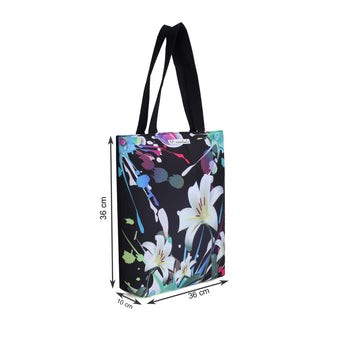 NFI essentials Tote Bag for Women with Zip, Stylish Polyester Canvas Blend Handbag - AYAHA ENTERPRISES PRIVATE LIMITED