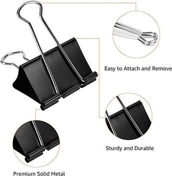 NFI essentials 32 mm Binder Clips Large Binder Clips 12 PCS for Office Supplies, Metal Clips, Binder Clip - AYAHA ENTERPRISES PRIVATE LIMITED