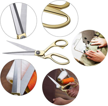 NFI essentials 9.5 Tailor Scissors Gold Stainless Steel Sharp Scissor Professional - AYAHA ENTERPRISES PRIVATE LIMITED