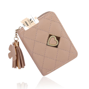 NFI essentials Fashion Soft Fur Semicircle Clutch Wallet for holding Card ,Coin with Zipper