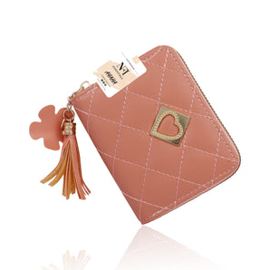 NFI essentials Fashion Soft Fur Semicircle Clutch Wallet for holding Card ,Coin with Zipper