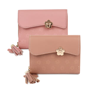 NFI essentials Pack of 2 PU Women's Wallet, Holding Credit Card Cash & Coins Small Purse Clutch for Girls