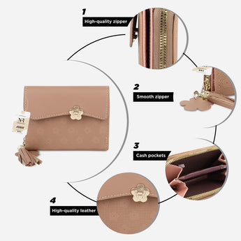 NFI essentials PU Leather Women's Mini Clutch Wallet Girls Card Holder - AYAHA ENTERPRISES PRIVATE LIMITED