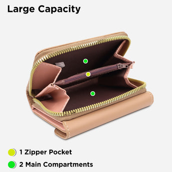 NFI essentials PU Leather Women's Mini Clutch Wallet Girls Card Holder - AYAHA ENTERPRISES PRIVATE LIMITED