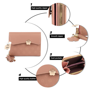 NFI essentials Pack of 2 PU Women's Wallet, Holding Credit Card Cash & Coins Small Purse Clutch for Girls - AYAHA ENTERPRISES PRIVATE LIMITED