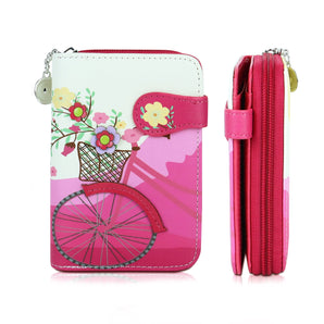 NFI essentials Small Wallet for Women, PU Leather Printed Mini Zipper Wallet for Girls, Credit Card Holder Organizer Coin Purse for Girls