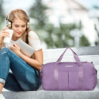 NFI essentials Unisex Duffel Travel Bag, Shoes & Waterproof Compartment Shoulder Bag, Luggage Travelling Bag Strap, Sports - AYAHA ENTERPRISES PRIVATE LIMITED