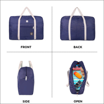 NFI essentials Foldable Duffle Bag Luggage Travelling Bag Lightweight Carry on Travel Duffel Bag for Airplane, Beach Bag, Gym Sports - AYAHA ENTERPRISES PRIVATE LIMITED