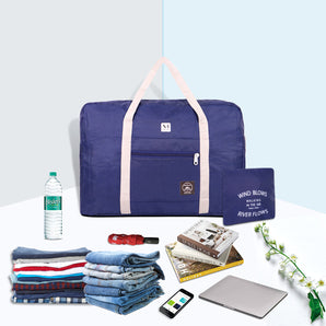 NFI essentials Foldable Duffle Bag Luggage Travelling Bag Lightweight Carry on Travel Duffel Bag for Airplane, Beach Bag, Gym Sports - AYAHA ENTERPRISES PRIVATE LIMITED