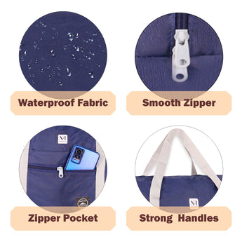 NFI essentials Foldable Duffle Bag Luggage Travelling Bag Lightweight Carry on Travel Duffel Bag for Airplane, Beach Bag, Gym Sports - AYAHA ENTERPRISES PRIVATE LIMITED