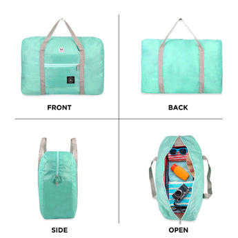 NFI essentials Foldable Duffle Bag Luggage Travelling Bag Lightweight Carry on Travel Duffel Bag for Airplane, Beach Bag, Gym Sports - AYAHA ENTERPRISES PRIVATE LIMITED