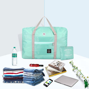 NFI essentials Foldable Duffle Bag Luggage Travelling Bag Lightweight Carry on Travel Duffel Bag for Airplane, Beach Bag, Gym Sports - AYAHA ENTERPRISES PRIVATE LIMITED