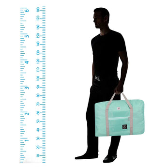 NFI essentials Foldable Duffle Bag Luggage Travelling Bag Lightweight Carry on Travel Duffel Bag for Airplane, Beach Bag, Gym Sports - AYAHA ENTERPRISES PRIVATE LIMITED