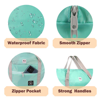 NFI essentials Foldable Duffle Bag Luggage Travelling Bag Lightweight Carry on Travel Duffel Bag for Airplane, Beach Bag, Gym Sports - AYAHA ENTERPRISES PRIVATE LIMITED