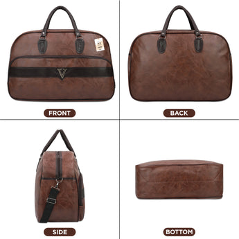 NFI essentials Large Leather 20 Inch Duffle Bag For Travel Men and Women's - AYAHA ENTERPRISES PRIVATE LIMITED