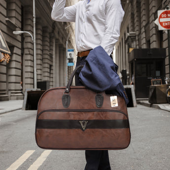 NFI essentials Large Leather 20 Inch Duffle Bag For Travel Men and Women's - AYAHA ENTERPRISES PRIVATE LIMITED