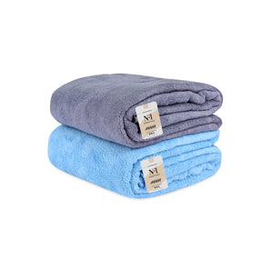 NFI essentials Pack of 2 Microfiber Super Absorbent Bath Towel (57"x30") Soft Bath Towel for Multipurpose Use for Sports