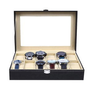 NFI essentials Watch Box Organizer Case for Men and Women's, 12 Slot