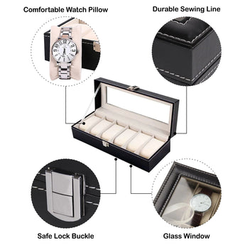 NFI essentials Watch Box Organizer Case for Men and Women's, 6 Slot - AYAHA ENTERPRISES PRIVATE LIMITED