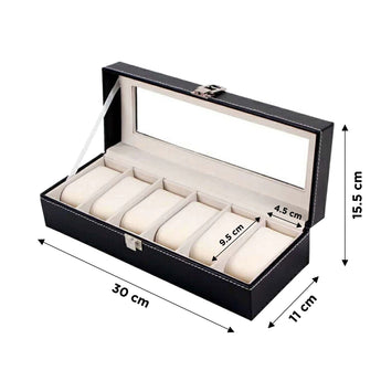 NFI essentials Watch Box Organizer Case for Men and Women's, 6 Slot - AYAHA ENTERPRISES PRIVATE LIMITED