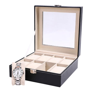 NFI essentials Watch Box Organizer Case for Men and Women's, 8 Slot