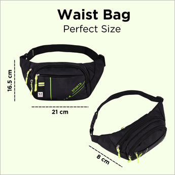 NFI essentials Waist Bag, Fanny Pack for Travel Hiking Cycling Camping with Zip Camera Pouch Sport Bag Bum for Men and Women Hip Pouch - AYAHA ENTERPRISES PRIVATE LIMITED