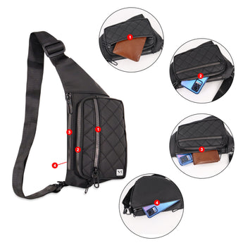 NFI essentials Sling Bag for Men, Shoulder Bag with Lightweight Crossbody Backpack Water Resistant Chest Bag - AYAHA ENTERPRISES PRIVATE LIMITED
