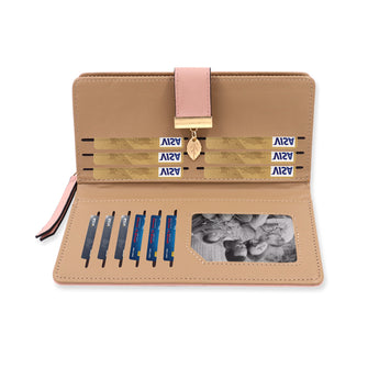 NFI essentials Women's Long Clutch Wallet Girls Leaf Bi-fold Multi Card Holder Leaf Design Womens Purse Long Wallet - AYAHA ENTERPRISES PRIVATE LIMITED