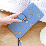 NFI essentials Women's Long Clutch Wallet Girls Leaf Bi-fold Multi Card Holder Leaf Design Womens Purse Long Wallet - AYAHA ENTERPRISES PRIVATE LIMITED