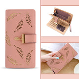 NFI essentials Women's Long Clutch Wallet Girls Leaf Bi-fold Multi Card Holder Leaf Design Womens Purse Long Wallet - AYAHA ENTERPRISES PRIVATE LIMITED