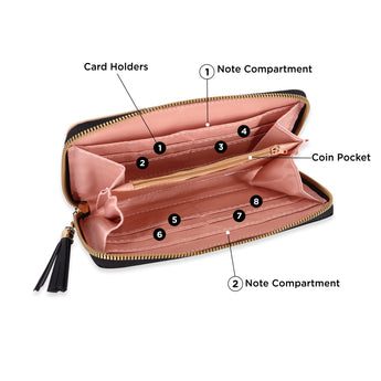 NFI essentials Women Wallet Phone Purse Multi Card Holders PU Long Wallet for Women Money Purse Stylish Clutch Wristlet Wallet - AYAHA ENTERPRISES PRIVATE LIMITED