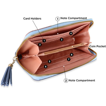NFI essentials Women Wallet Phone Purse Multi Card Holders PU Long Wallet for Women Money Purse Stylish Clutch Wristlet Wallet - AYAHA ENTERPRISES PRIVATE LIMITED