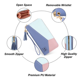 NFI essentials Women Wallet Phone Purse Multi Card Holders PU Long Wallet for Women Money Purse Stylish Clutch Wristlet Wallet - AYAHA ENTERPRISES PRIVATE LIMITED