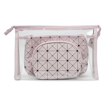NFI essentials Set of 3 Cosmetic pouch Makeup pouch Vanity Pouch Travel Organizer Toiletry Pouch for Women Zippered Pouch Set, Large, Medium, Small Makeup Bag - AYAHA ENTERPRISES PRIVATE LIMITED